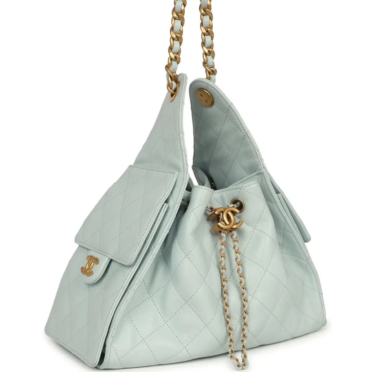 Chanel Pre-owned Chanel Small 25 Hobo Bag Light Blue Caviar Antique Gold Hardware | Thumbnail 2 Chanel Pre-owned Chanel Small 25 Hobo Bag Light Blue Caviar Antique Gold Hardware | Thumbnail 2