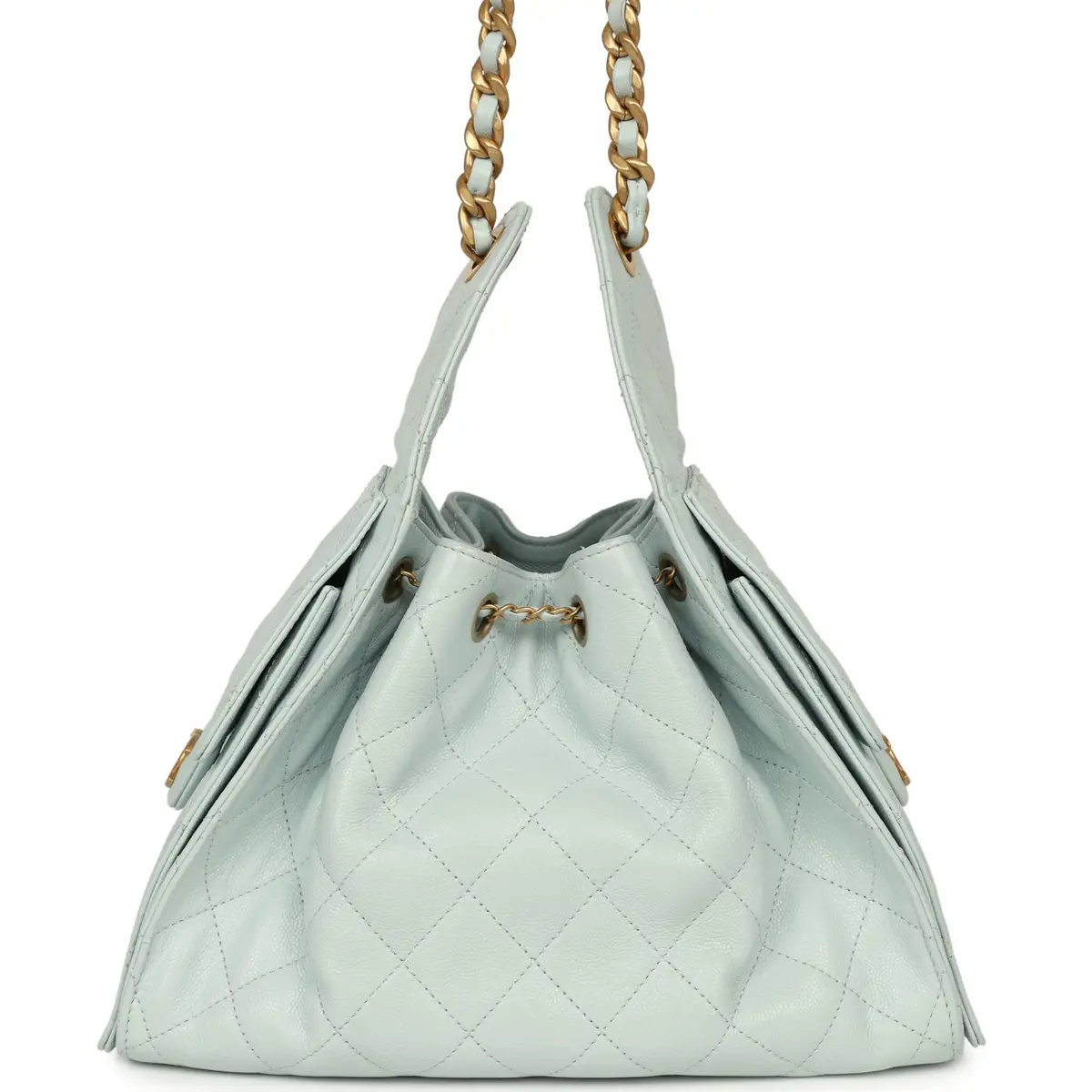 Chanel Pre-owned Chanel Small 25 Hobo Bag Light Blue Caviar Antique Gold Hardware | Thumbnail 4 Chanel Pre-owned Chanel Small 25 Hobo Bag Light Blue Caviar Antique Gold Hardware | Thumbnail 4
