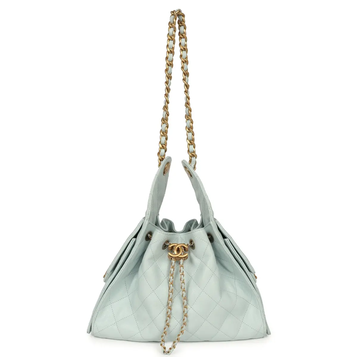 Chanel Pre-owned Chanel Small 25 Hobo Bag Light Blue Caviar Antique Gold Hardware | Thumbnail 7 Chanel Pre-owned Chanel Small 25 Hobo Bag Light Blue Caviar Antique Gold Hardware | Thumbnail 7