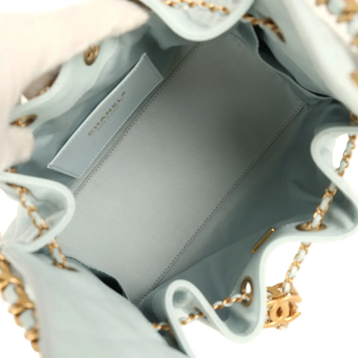 Chanel Pre-owned Chanel Small 25 Hobo Bag Light Blue Caviar Antique Gold Hardware | Thumbnail 8 Chanel Pre-owned Chanel Small 25 Hobo Bag Light Blue Caviar Antique Gold Hardware | Thumbnail 8