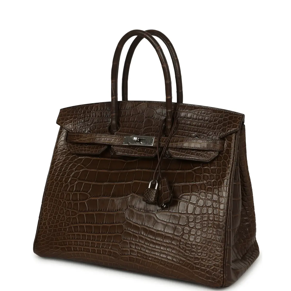 HERMÈS Pre-owned Hermes Birkin 35 Gris Elephant Matte Alligator Palladium Hardware | Thumbnail 5 HERMÈS Pre-owned Hermes Birkin 35 Gris Elephant Matte Alligator Palladium Hardware | Thumbnail 5