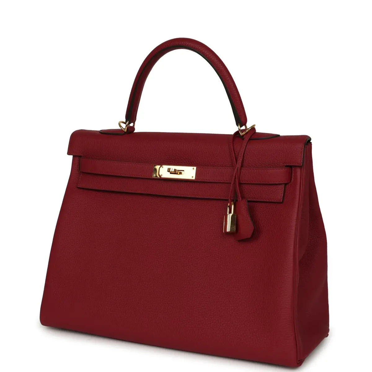 HERMÈS Pre-owned Hermes Kelly Retourne 35 Rouge Grenat Togo Gold Hardware | Thumbnail 5 HERMÈS Pre-owned Hermes Kelly Retourne 35 Rouge Grenat Togo Gold Hardware | Thumbnail 5