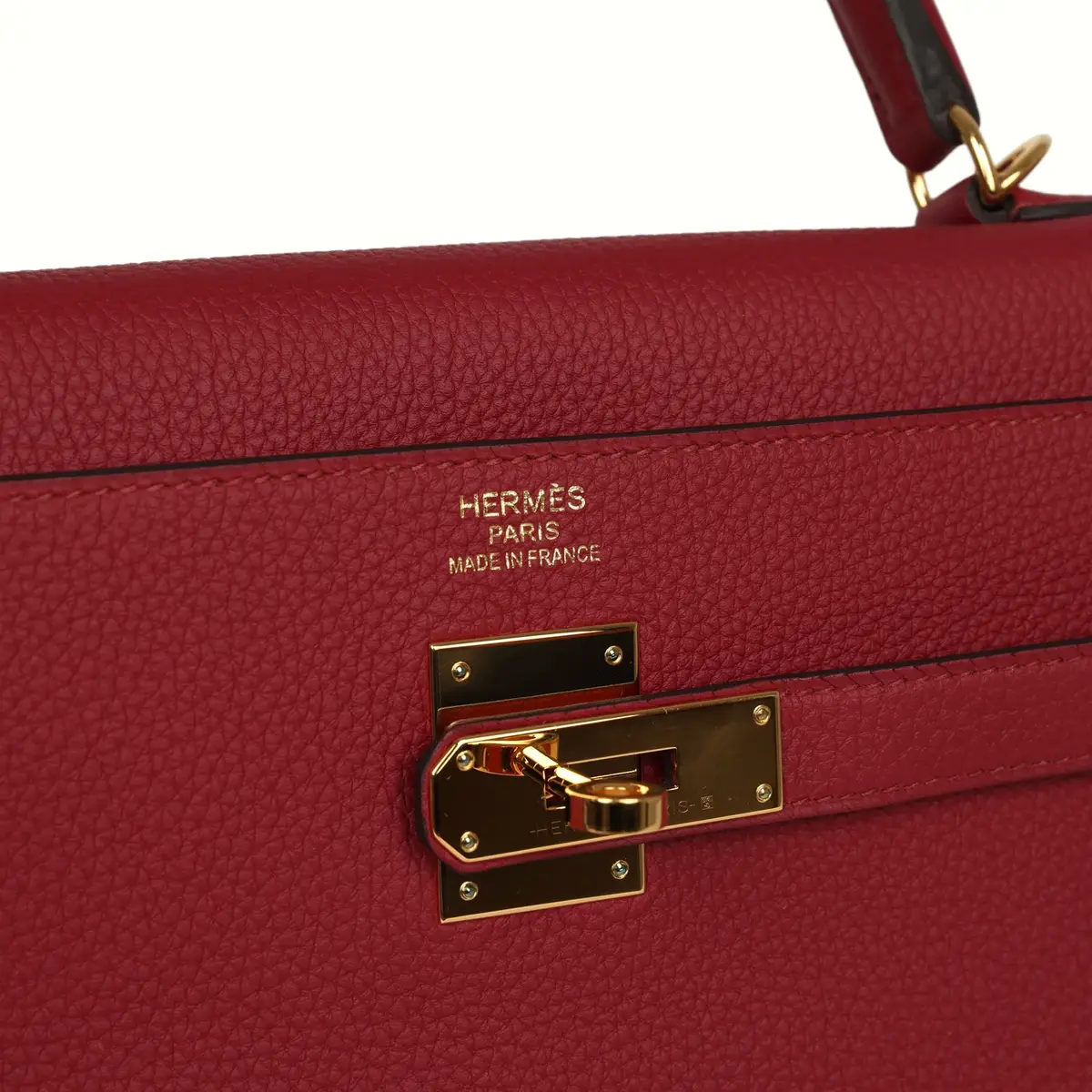 HERMÈS Pre-owned Hermes Kelly Retourne 35 Rouge Grenat Togo Gold Hardware | Thumbnail 7 HERMÈS Pre-owned Hermes Kelly Retourne 35 Rouge Grenat Togo Gold Hardware | Thumbnail 7