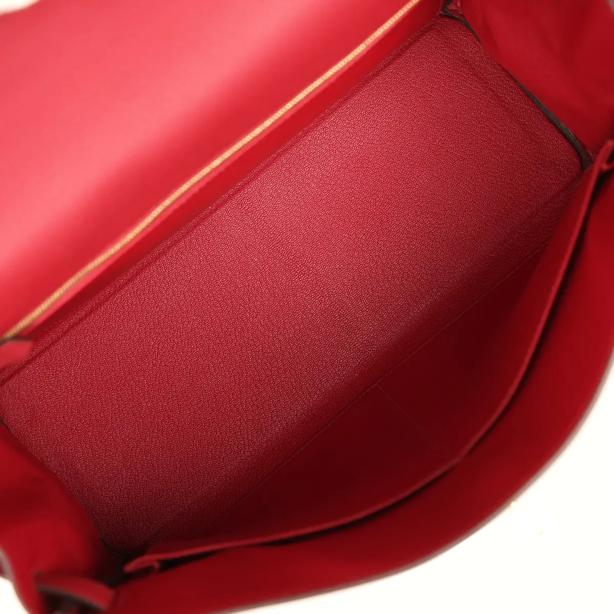 HERMÈS Pre-owned Hermes Kelly Retourne 35 Rouge Grenat Togo Gold Hardware | Thumbnail 8 HERMÈS Pre-owned Hermes Kelly Retourne 35 Rouge Grenat Togo Gold Hardware | Thumbnail 8