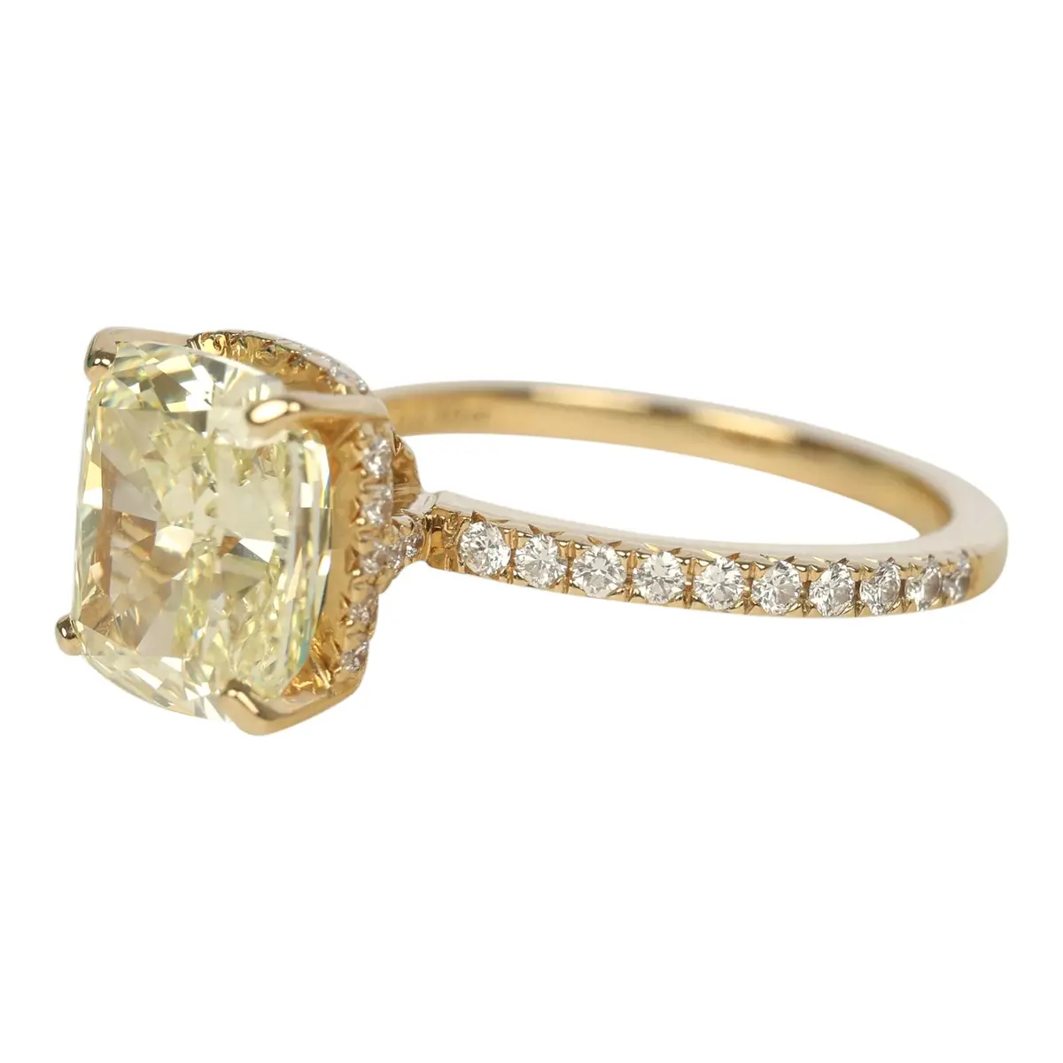 Tiffany Pre-owned Tiffany True Engagement Ring Fancy Yellow Diamond 18K Yellow Gold | Thumbnail 5 Tiffany Pre-owned Tiffany True Engagement Ring Fancy Yellow Diamond 18K Yellow Gold | Thumbnail 5
