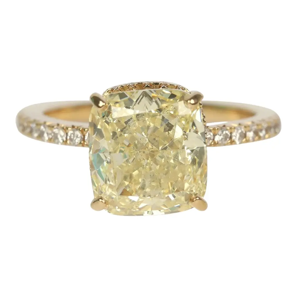 Pre-owned Tiffany True Engagement Ring Fancy Yellow Diamond 18K Yellow Gold Pre-owned Tiffany True Engagement Ring Fancy Yellow Diamond 18K Yellow Gold