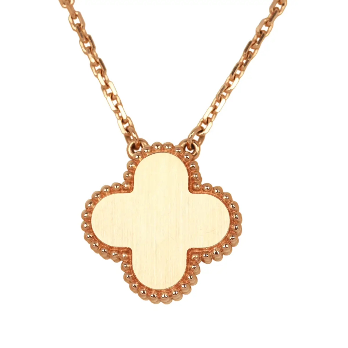 Van Cleef & Arpels Van Cleef & Arpels 2025 Holiday Vintage Alhambra Pendant Necklace Pink Mother Of Pearl 18K Rose Gold & Diamonds | Thumbnail 4