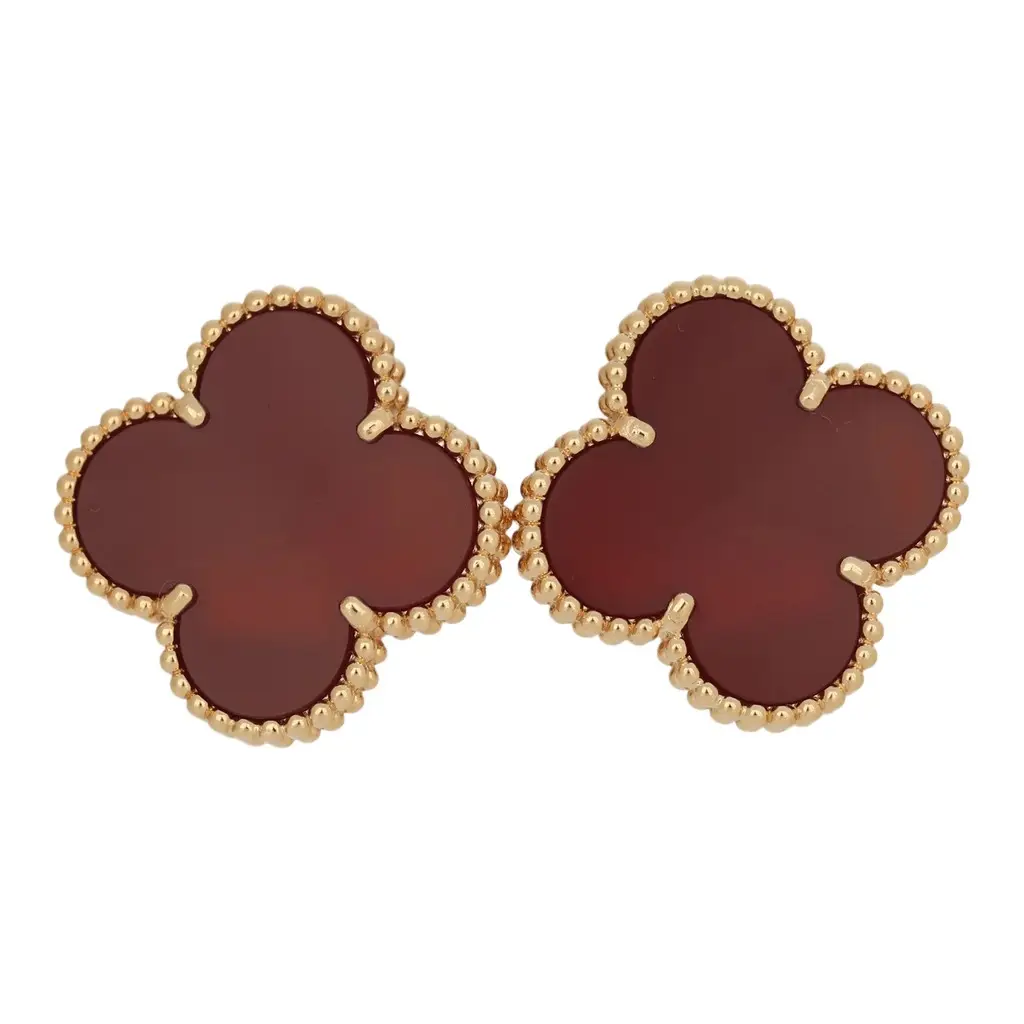 Van Cleef & Arpels Van Cleef & Arpels Magic Alhambra Carnelian Earrings 18K Yellow Gold