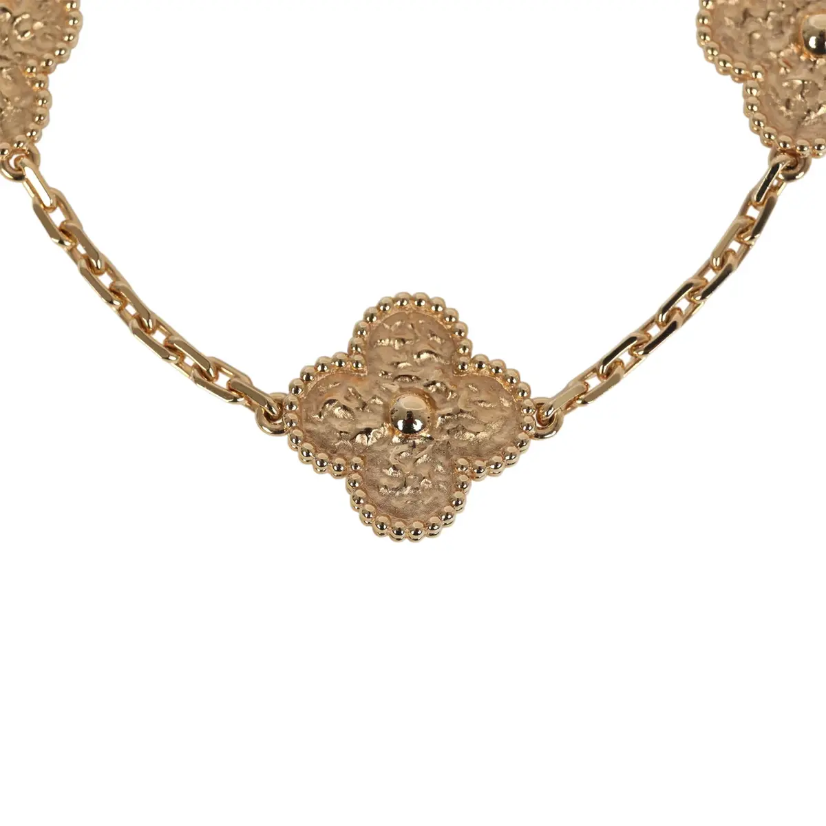 Van Cleef & Arpels Van Cleef & Arpels Vintage Alhambra 5 Motif Bracelet Hammered 18K | Thumbnail 3