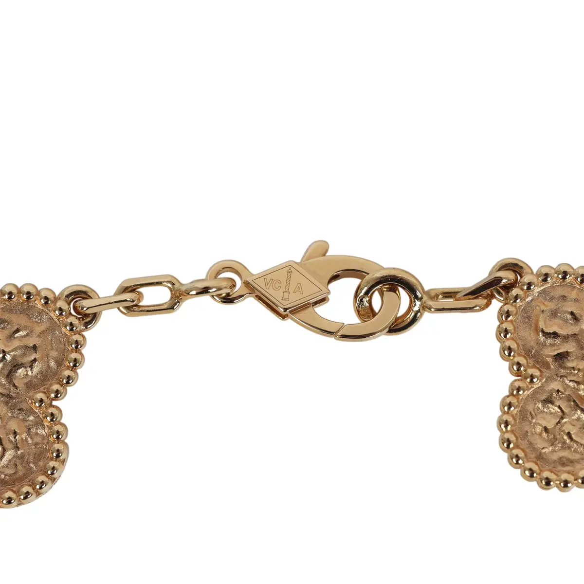 Van Cleef & Arpels Van Cleef & Arpels Vintage Alhambra 5 Motif Bracelet Hammered 18K | Thumbnail 4