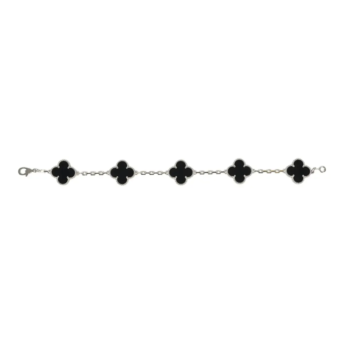 Van Cleef & Arpels Van Cleef & Arpels Vintage Alhambra 5 Motif Bracelet Onyx 18K White Gold | Thumbnail 2 Van Cleef & Arpels Van Cleef & Arpels Vintage Alhambra 5 Motif Bracelet Onyx 18K White Gold | Thumbnail 2