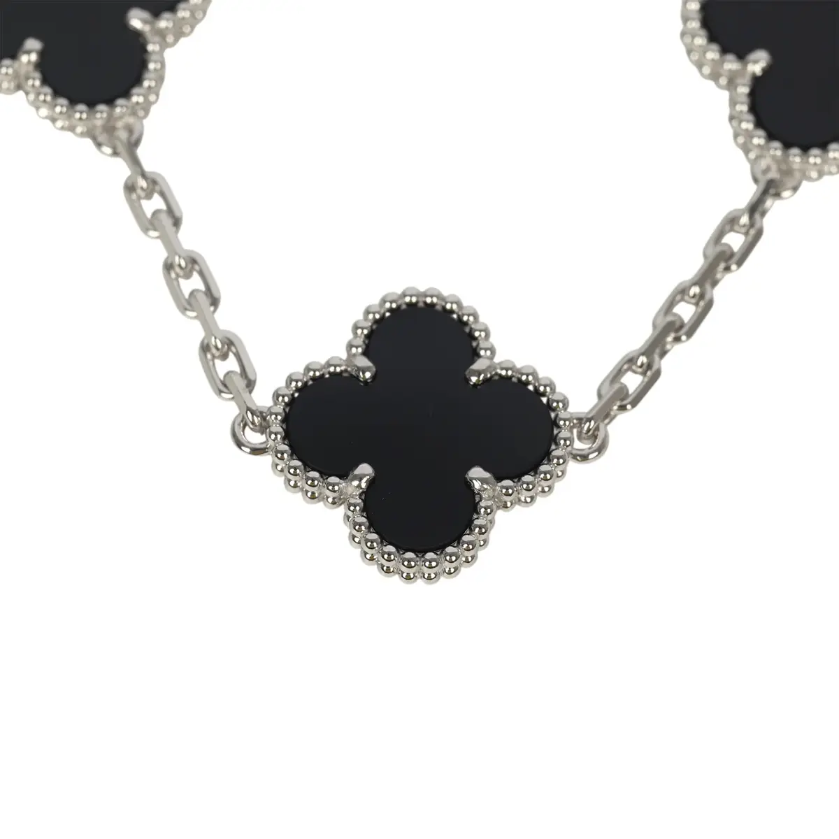 Van Cleef & Arpels Van Cleef & Arpels Vintage Alhambra 5 Motif Bracelet Onyx 18K White Gold | Thumbnail 3 Van Cleef & Arpels Van Cleef & Arpels Vintage Alhambra 5 Motif Bracelet Onyx 18K White Gold | Thumbnail 3