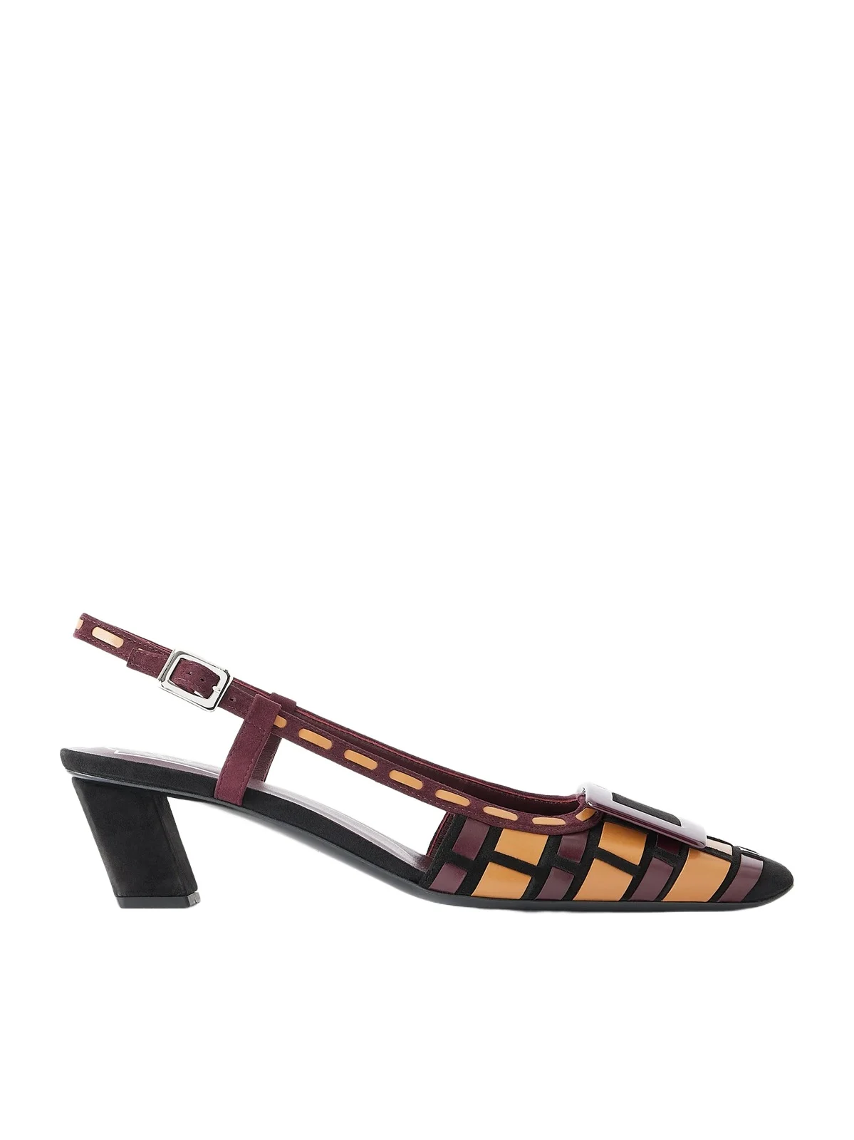 Roger Vivier Belle Vivier 45 Woven Leather Slingback Pumps