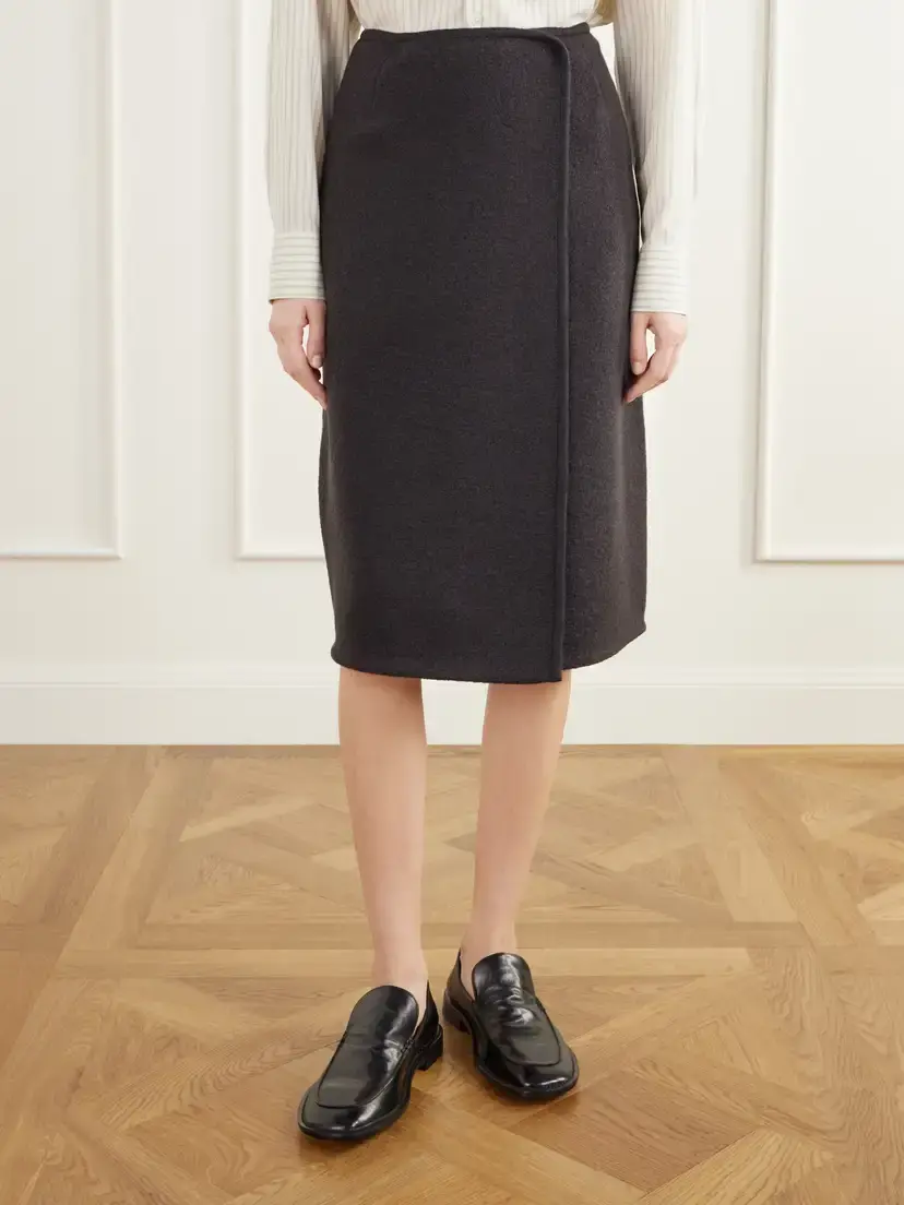 RIER Walker Felted Wool-fleece Midi Skirt | Thumbnail 3 RIER Walker Felted Wool-fleece Midi Skirt | Thumbnail 3