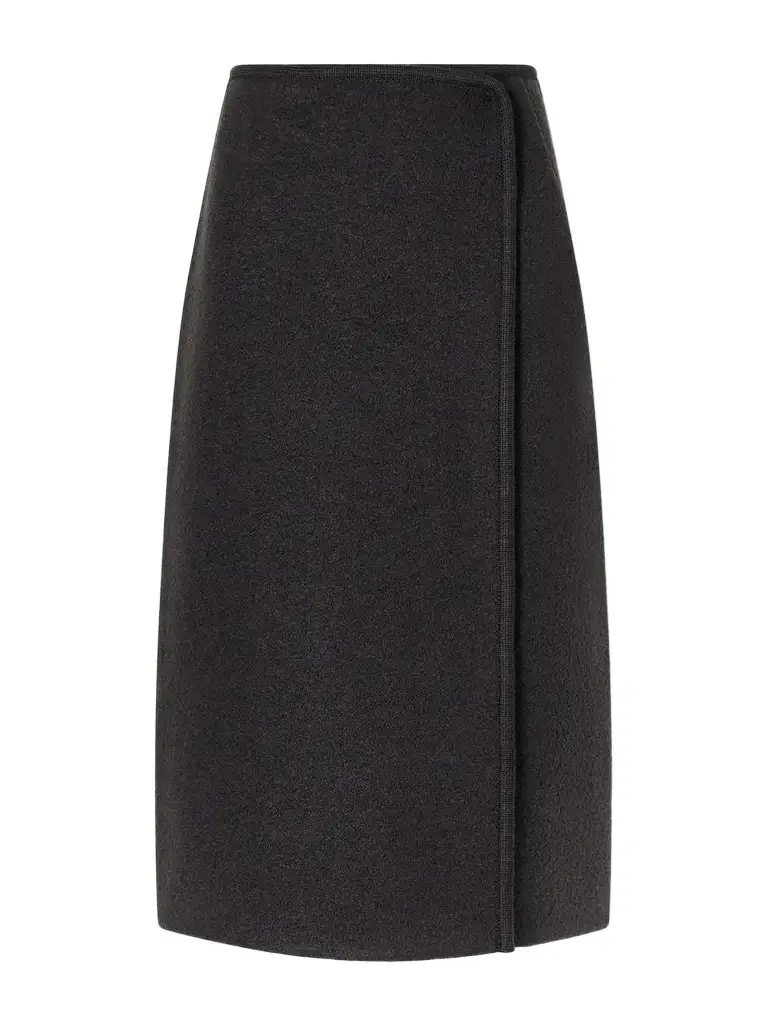 RIER Walker Felted Wool-fleece Midi Skirt