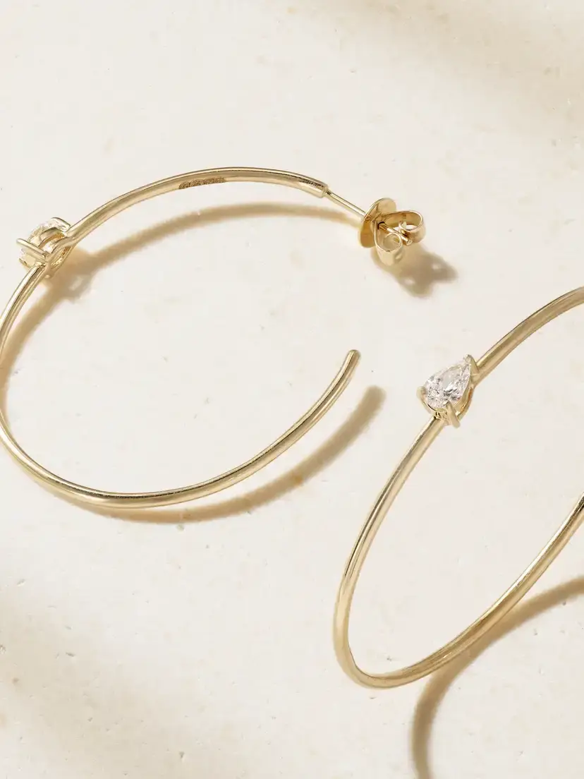 Anita Ko 18-karat Gold Diamond Hoop Earrings | Thumbnail 3 Anita Ko 18-karat Gold Diamond Hoop Earrings | Thumbnail 3