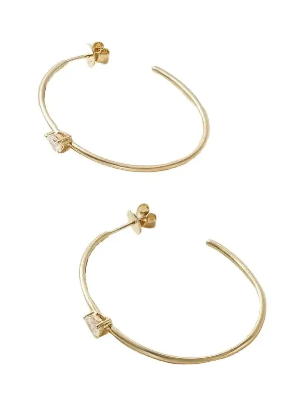 18-karat Gold Diamond Hoop Earrings