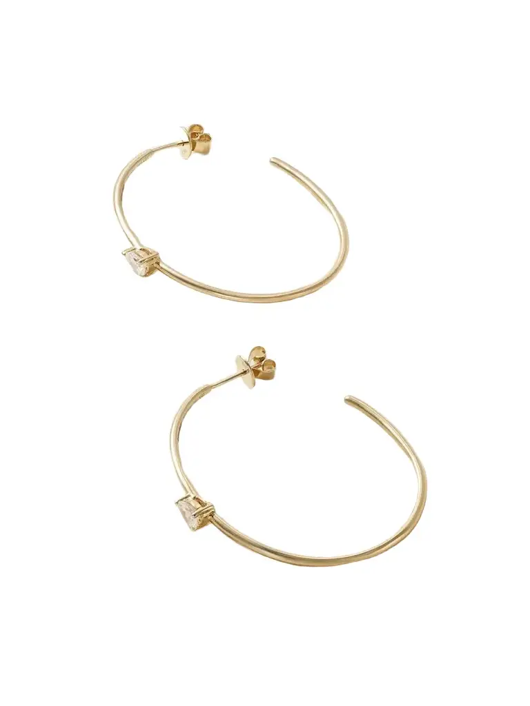 18-karat Gold Diamond Hoop Earrings 18-karat Gold Diamond Hoop Earrings