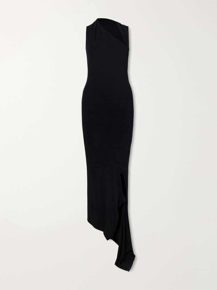 AARON ESH Asymmetric Twisted Stretch-jersey Midi Dress