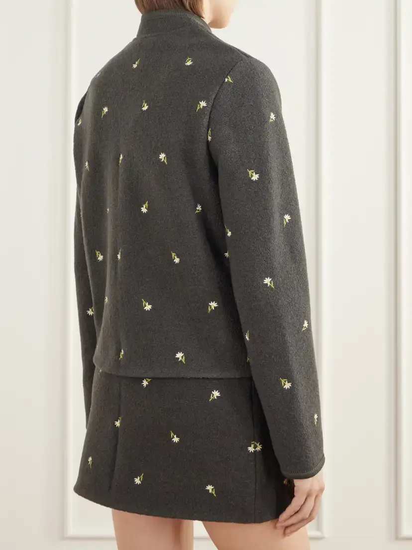 RIER Walker Floral-embroidered Felted Wool-fleece Jacket | Thumbnail 4 RIER Walker Floral-embroidered Felted Wool-fleece Jacket | Thumbnail 4