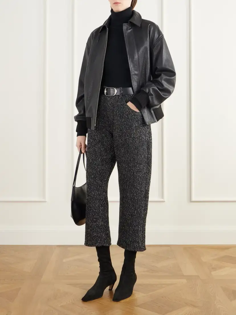 R13 X-bf Cropped Wool-blend Tweed Wide-leg Pants | Thumbnail 2 R13 X-bf Cropped Wool-blend Tweed Wide-leg Pants | Thumbnail 2