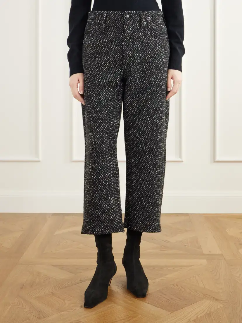 R13 X-bf Cropped Wool-blend Tweed Wide-leg Pants | Thumbnail 3 R13 X-bf Cropped Wool-blend Tweed Wide-leg Pants | Thumbnail 3