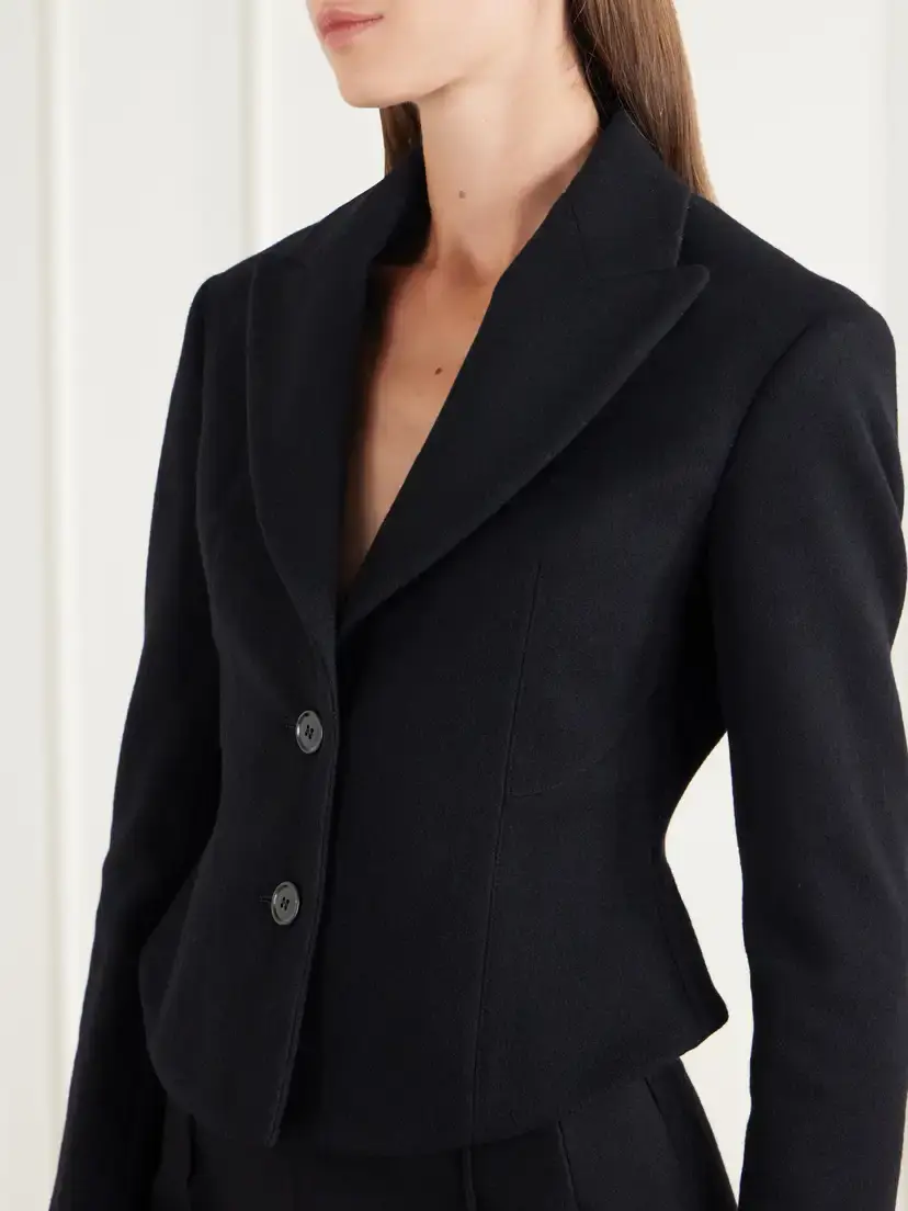 Alaïa Cropped Wool-felt Blazer | Thumbnail 4 Alaïa Cropped Wool-felt Blazer | Thumbnail 4
