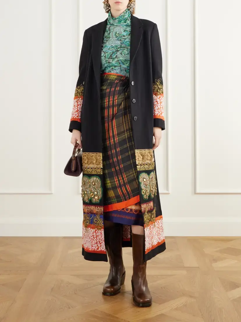 Dries Van Noten Embroidered Embellished Wool-felt Coat | Thumbnail 2 Dries Van Noten Embroidered Embellished Wool-felt Coat | Thumbnail 2