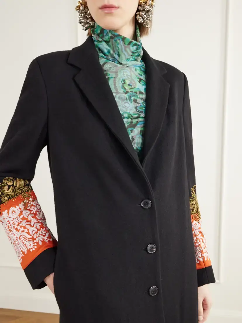 Dries Van Noten Embroidered Embellished Wool-felt Coat | Thumbnail 5 Dries Van Noten Embroidered Embellished Wool-felt Coat | Thumbnail 5
