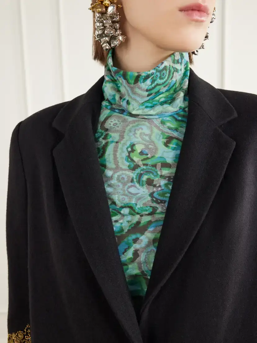 Dries Van Noten Embroidered Embellished Wool-felt Coat | Thumbnail 6 Dries Van Noten Embroidered Embellished Wool-felt Coat | Thumbnail 6