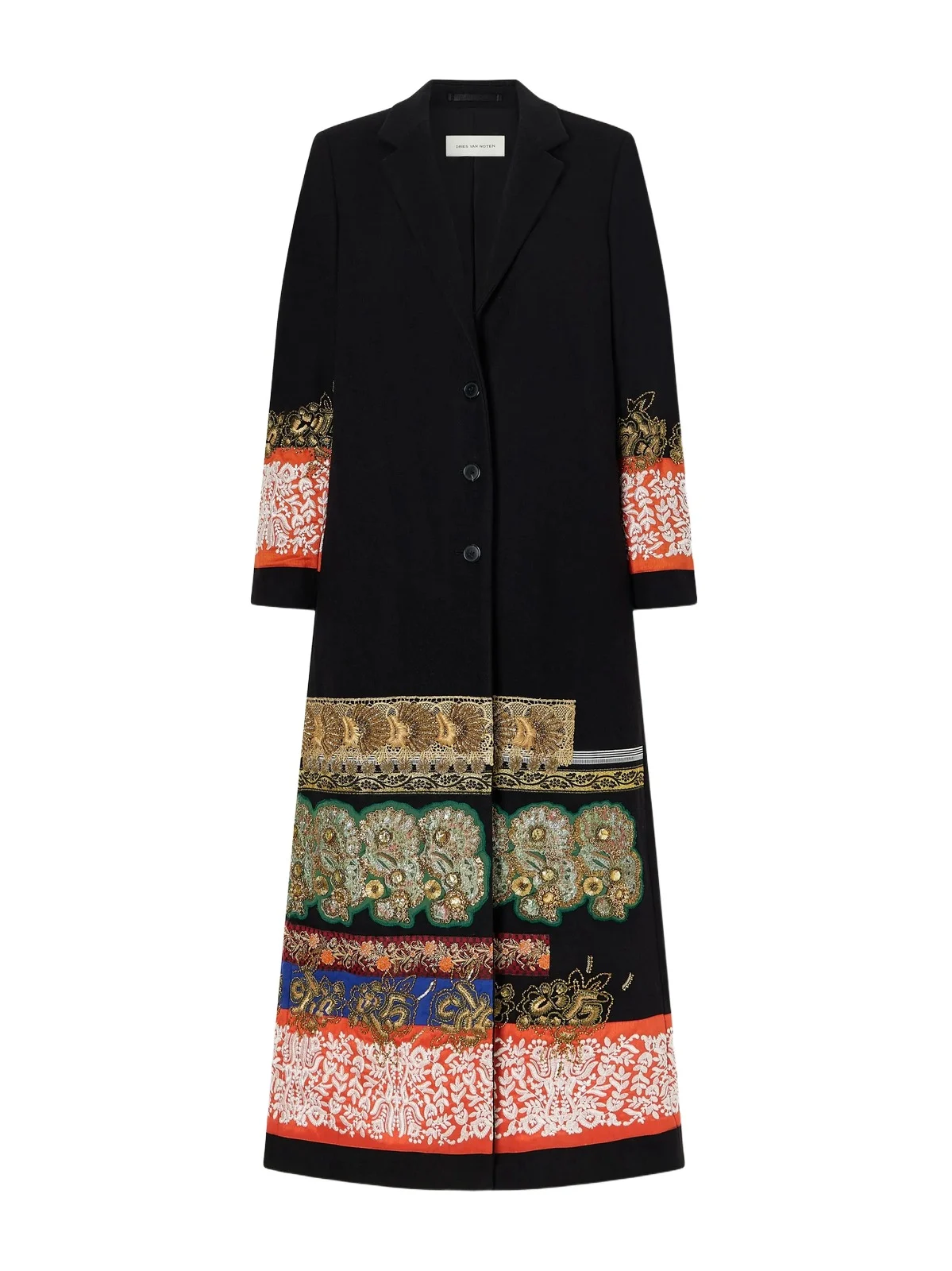 Embroidered Embellished Wool-felt Coat