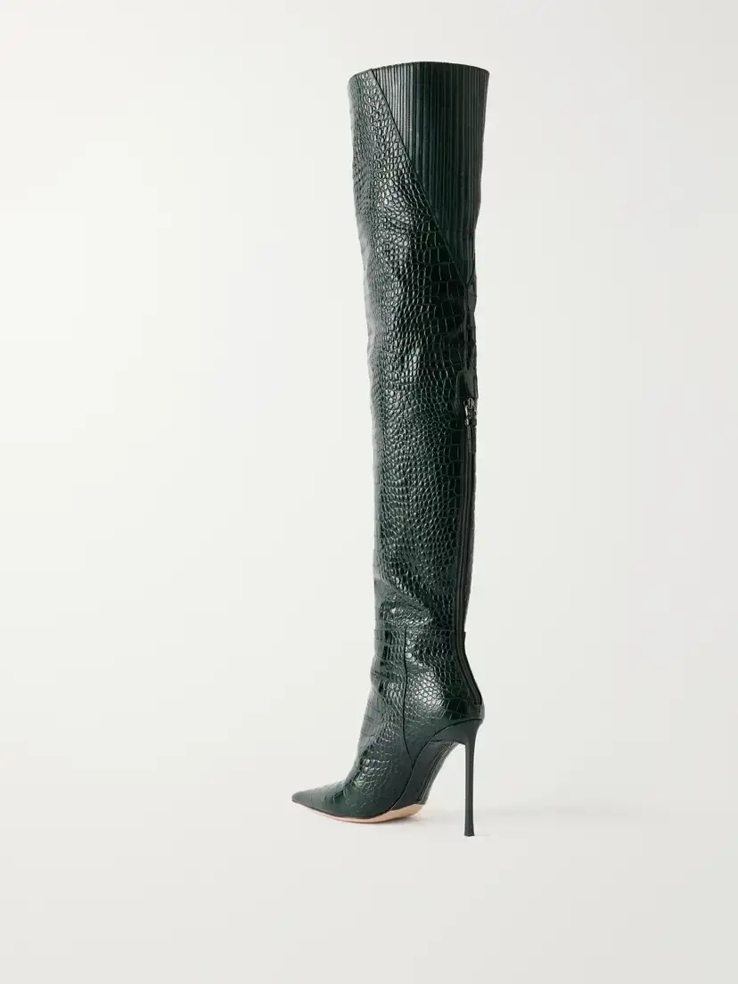 Tom Ford Vertigo 105 Croc-effect Leather Knee Boots | Thumbnail 3 Tom Ford Vertigo 105 Croc-effect Leather Knee Boots | Thumbnail 3
