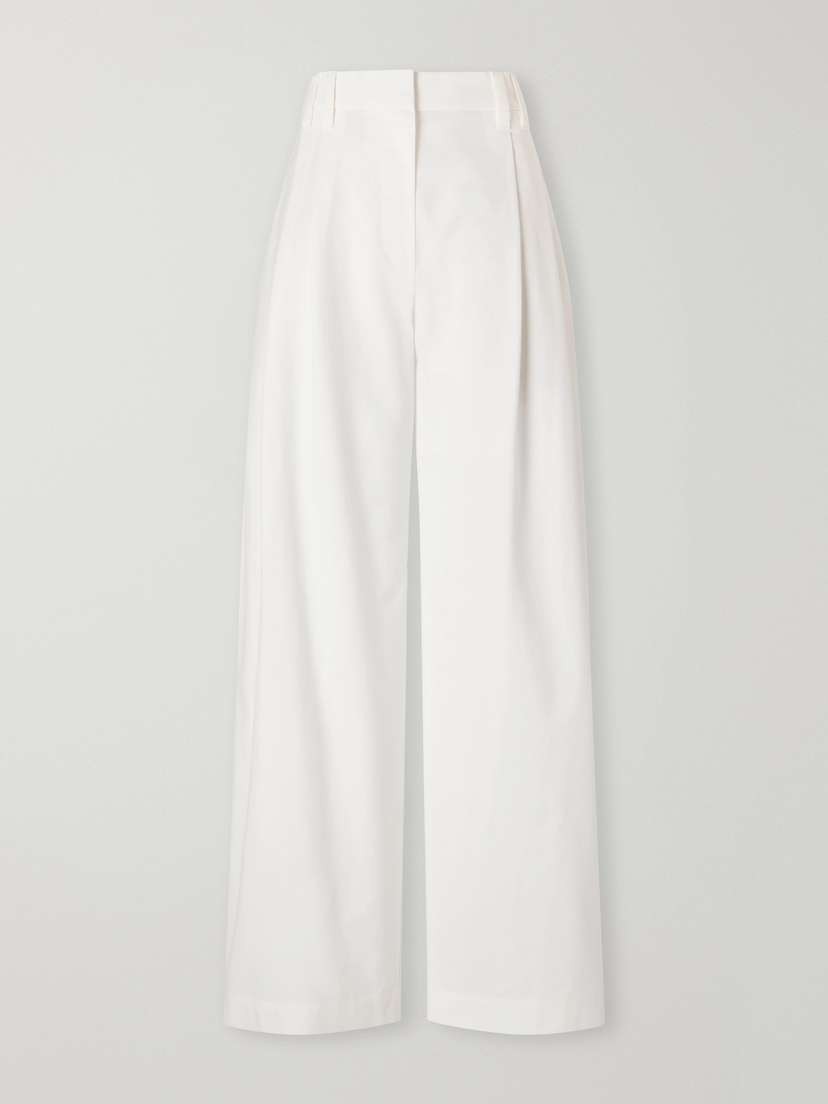 Pleated Cotton Woven Wide-leg Pants Pleated Cotton Woven Wide-leg Pants