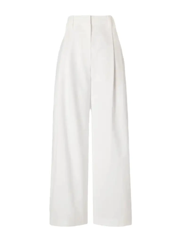 Pleated Cotton Woven Wide-leg Pants Pleated Cotton Woven Wide-leg Pants