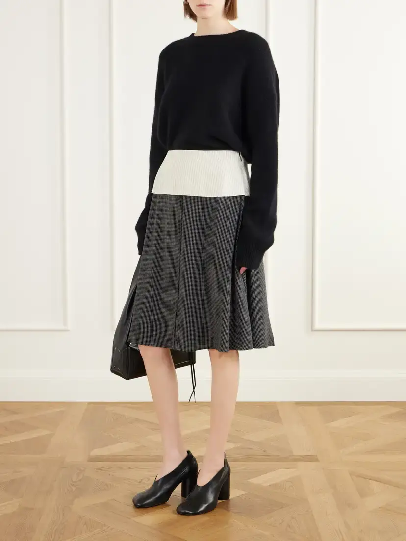 mfpen Committee Pinstriped Checked Seersucker Midi Skirt | Thumbnail 2