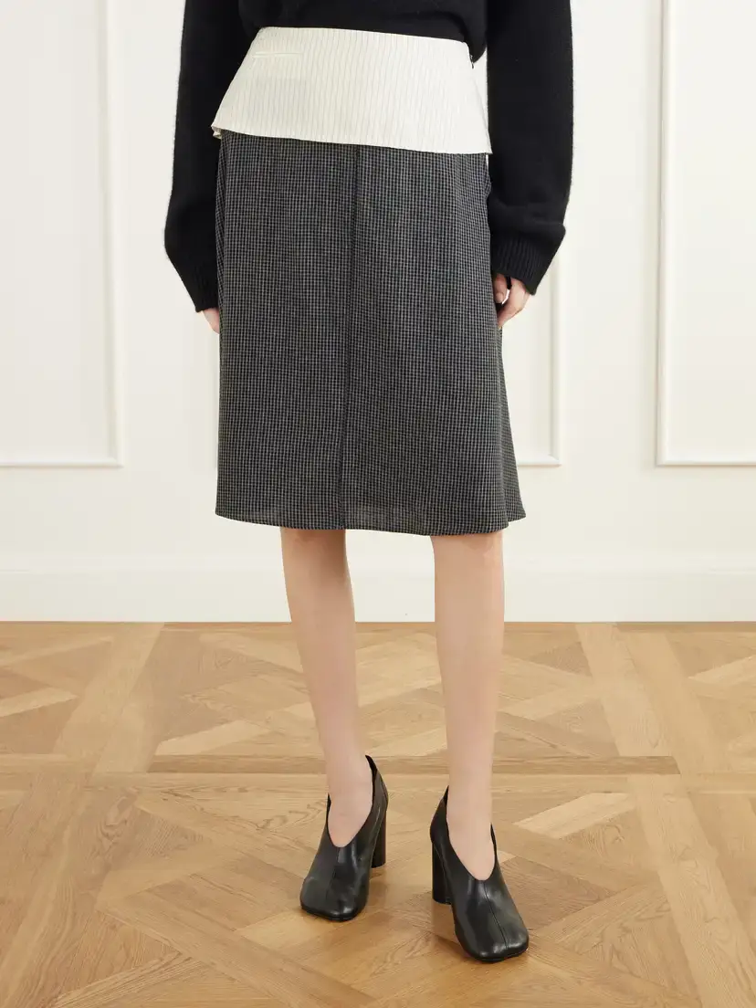 mfpen Committee Pinstriped Checked Seersucker Midi Skirt | Thumbnail 3