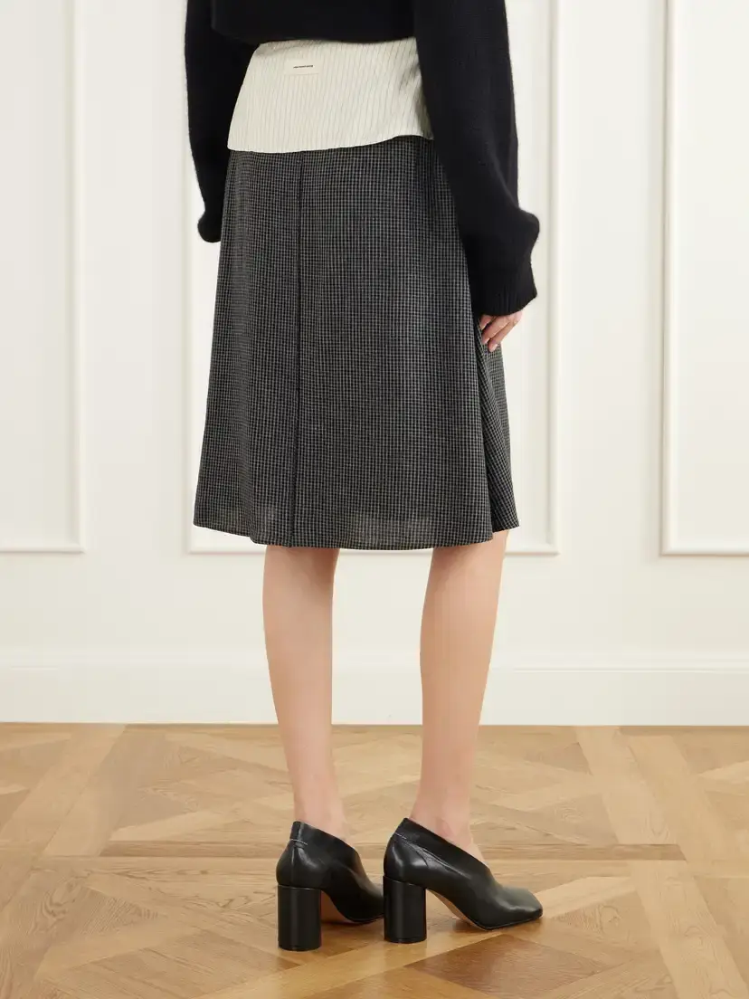 mfpen Committee Pinstriped Checked Seersucker Midi Skirt | Thumbnail 4