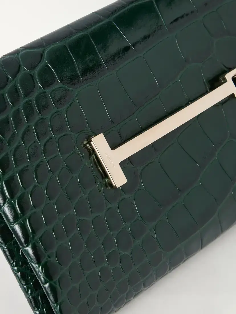 Tom Ford Tumbled Croc-effect Leather Clutch | Thumbnail 5 Tom Ford Tumbled Croc-effect Leather Clutch | Thumbnail 5