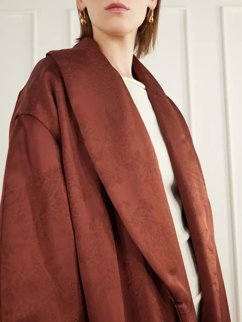 Ruohan Mergui Floral Satin-jacquard Coat | Thumbnail 4 Ruohan Mergui Floral Satin-jacquard Coat | Thumbnail 4