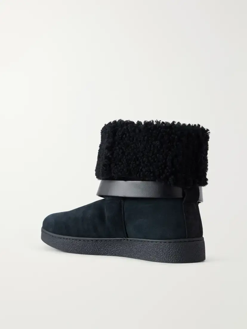 Isabel Marant Nolyz Buckled Leather And Shearling-trimmed Suede Ankle Boots | Thumbnail 3 Isabel Marant Nolyz Buckled Leather And Shearling-trimmed Suede Ankle Boots | Thumbnail 3