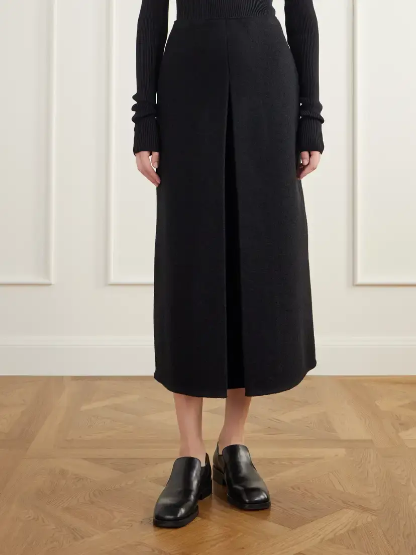 RIER Walker Felted Wool-fleece Wrap Midi Skirt | Thumbnail 3