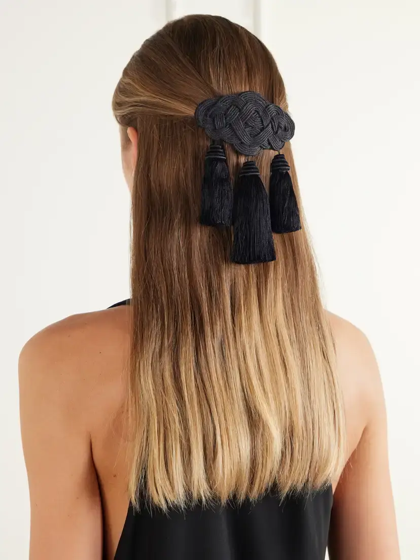 Jennifer Behr Olga Tasseled Embroidered Silk Hairclip | Thumbnail 2 Jennifer Behr Olga Tasseled Embroidered Silk Hairclip | Thumbnail 2