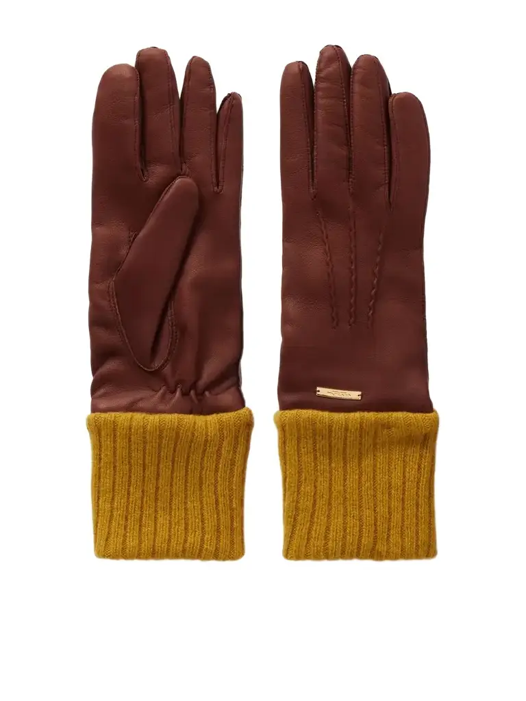 Giuliva Heritage Cashmere-trimmed Leather Gloves