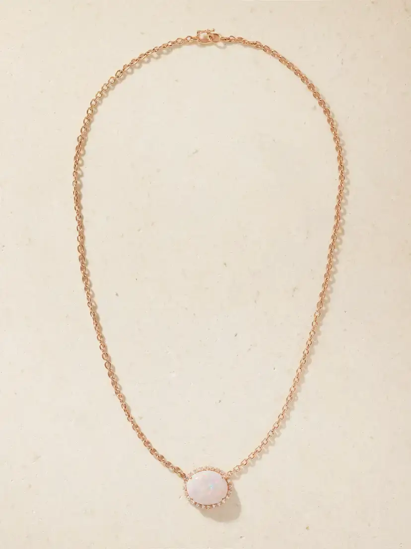 Irene Neuwirth One Of A Kind 18-karat Rose Gold, Opal And Diamond Necklace | Thumbnail 4 Irene Neuwirth One Of A Kind 18-karat Rose Gold, Opal And Diamond Necklace | Thumbnail 4
