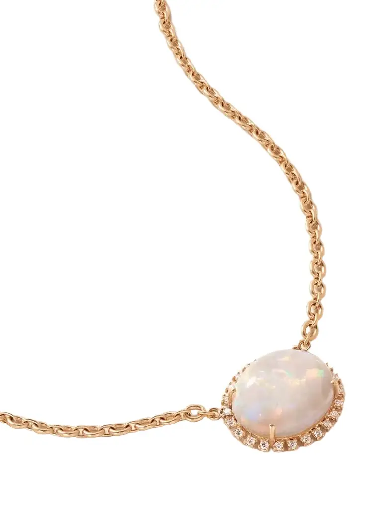 Irene Neuwirth One Of A Kind 18-karat Rose Gold, Opal And Diamond Necklace