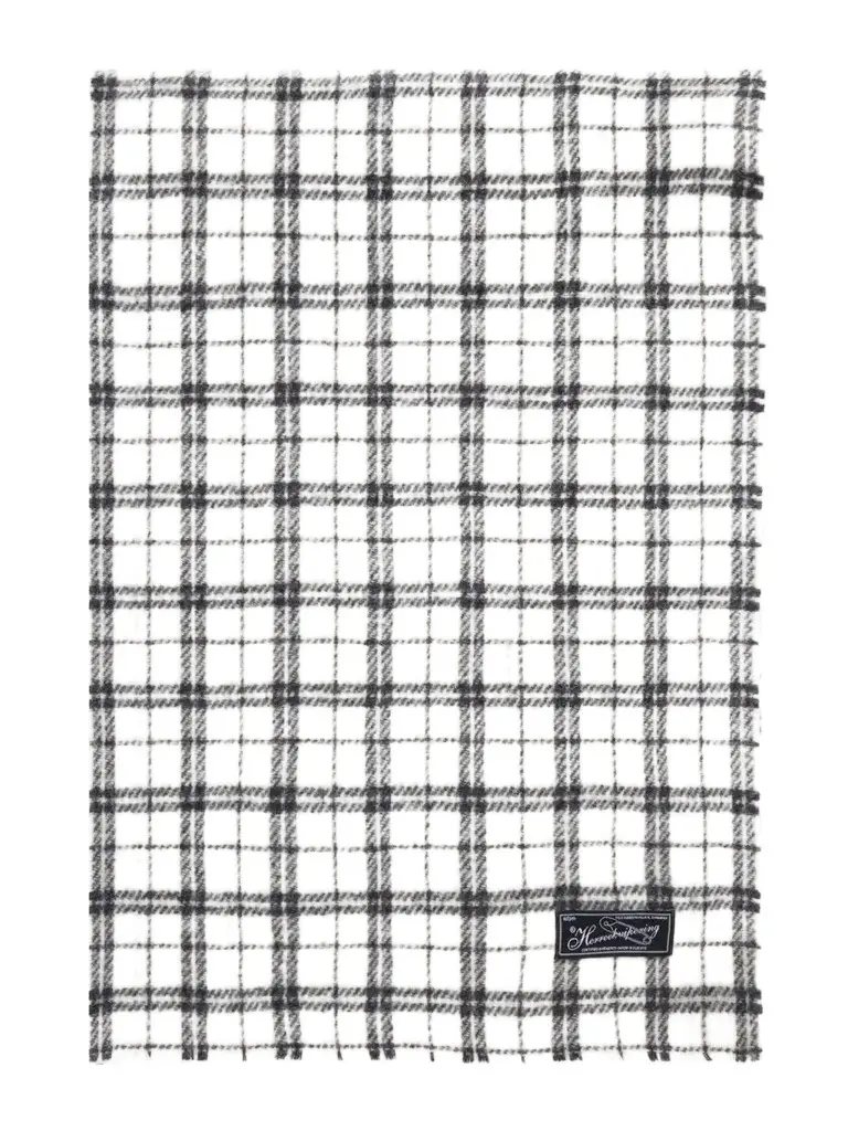 mfpen Facade Checked Felted Wool Scarf