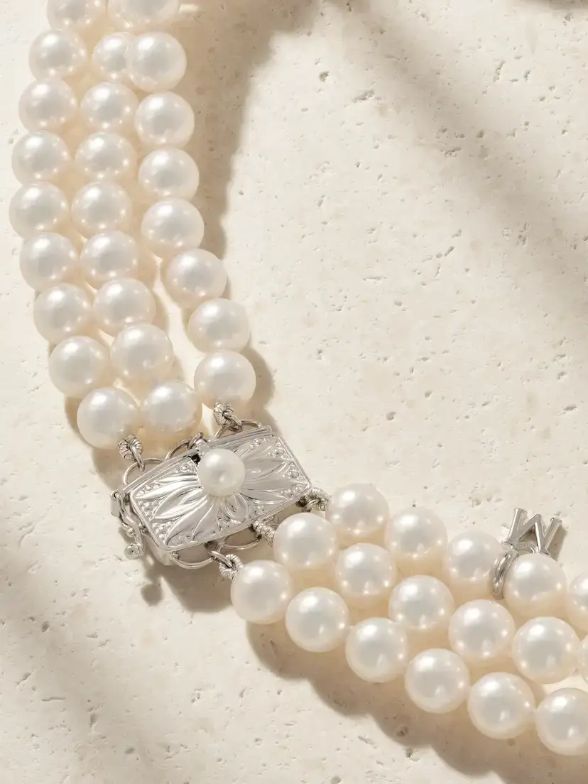 Mikimoto 18-karat White Gold Pearl Necklace | Thumbnail 3 Mikimoto 18-karat White Gold Pearl Necklace | Thumbnail 3