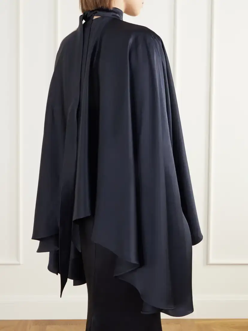 Taller Marmo Brooks One-shoulder Scarf-detailed Satin Blouse | Thumbnail 3