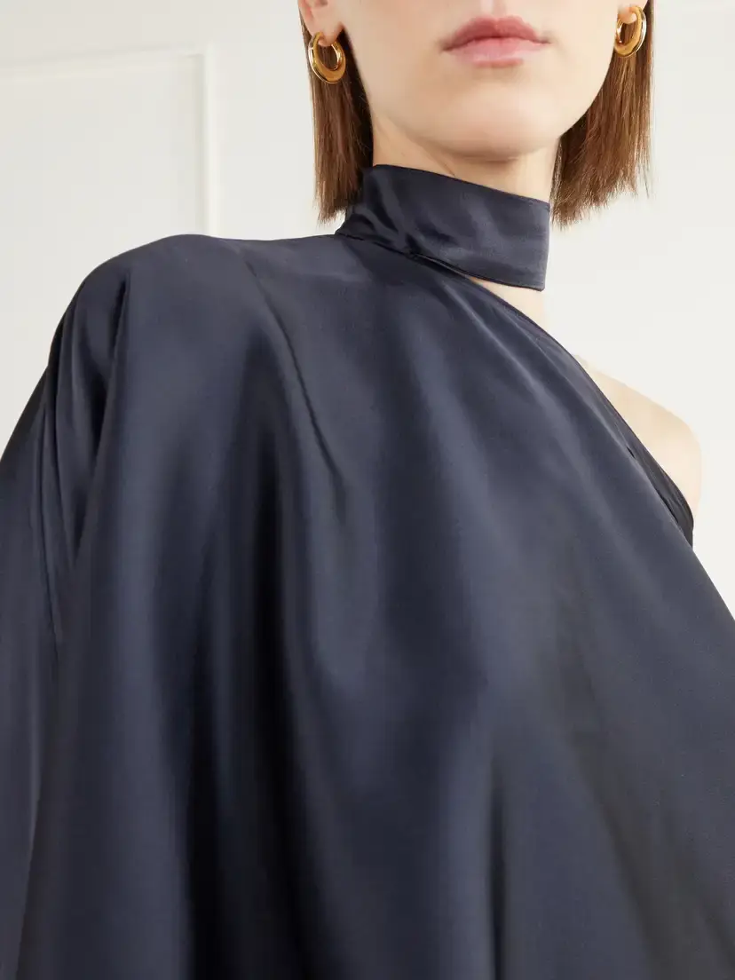 Taller Marmo Brooks One-shoulder Scarf-detailed Satin Blouse | Thumbnail 5