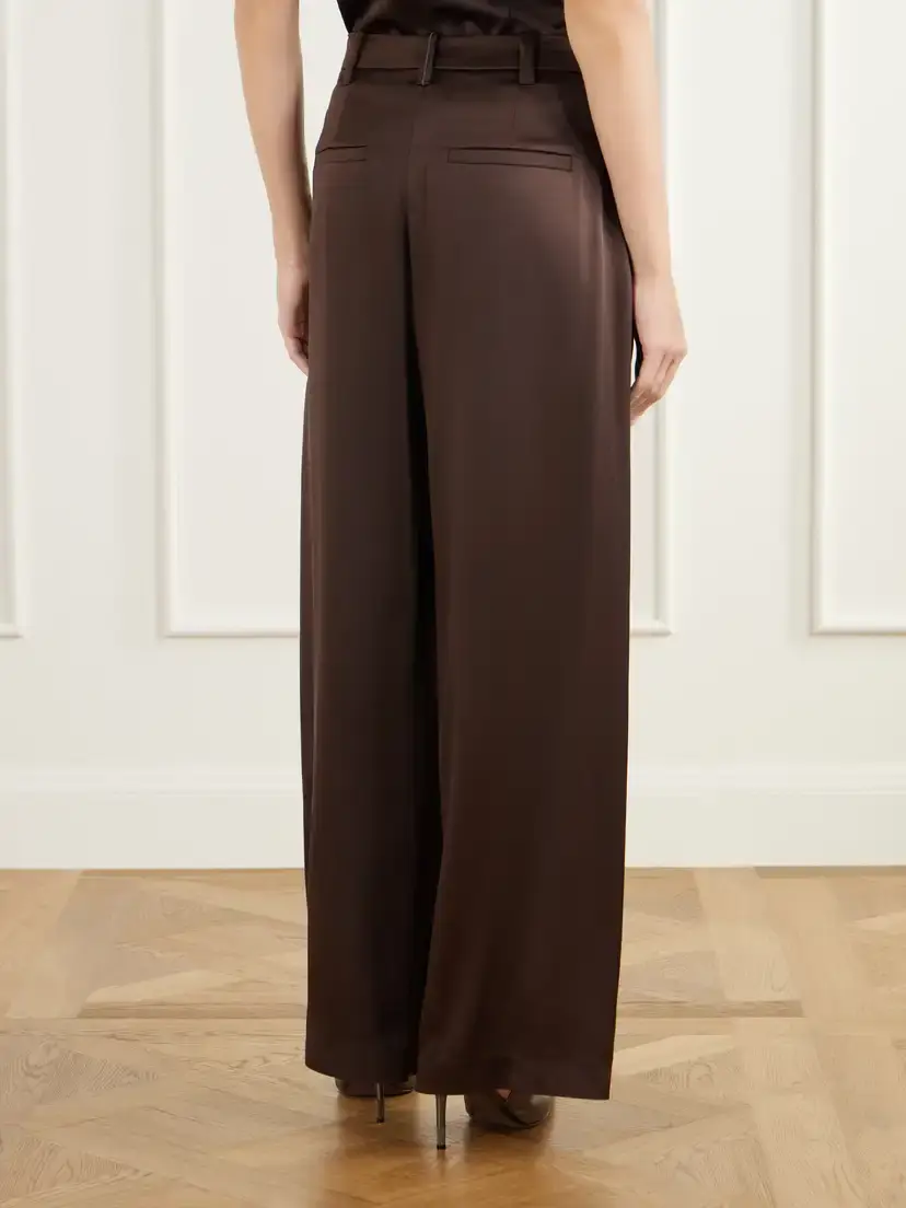 Brunello Cucinelli Silk-satin Wide-leg Pants | Thumbnail 4 Brunello Cucinelli Silk-satin Wide-leg Pants | Thumbnail 4